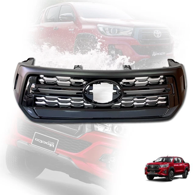 FRONT GRILLE GRILL Matte Black For Toyota Hilux Revo M70 M80 Rocco 2018 ...