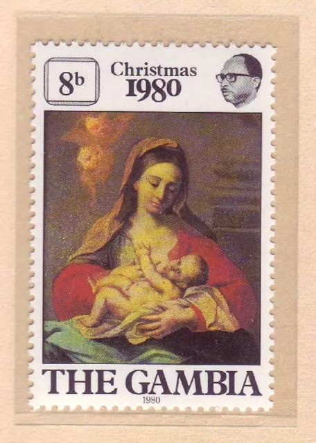 Gambia 1980 Weihnachtsmarke Mi.Nr. 415 ** postfrisch auf Faltblatt