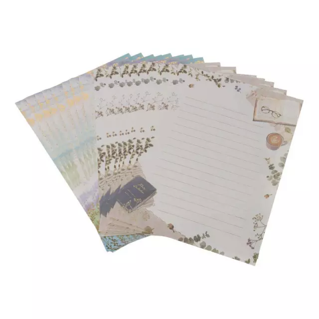 8/64 sheets Gold Foil Stationery Paper A5 Writing Paper Letter Paper Set  Office