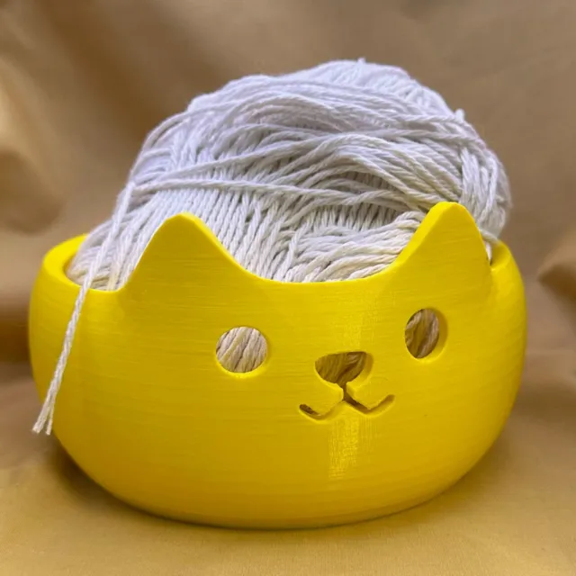 Cat Yarn Bowl - Knitting Crochet Yarn Holder