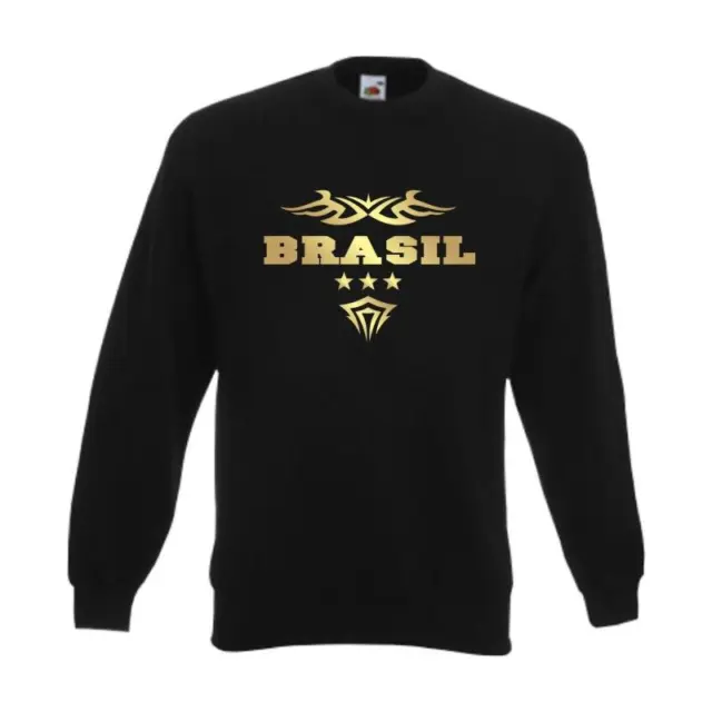 Sweatshirt BRASILIEN (Brasil) Ländershirt Pullover Fan Pulli S-6XL (WMS06-12c)