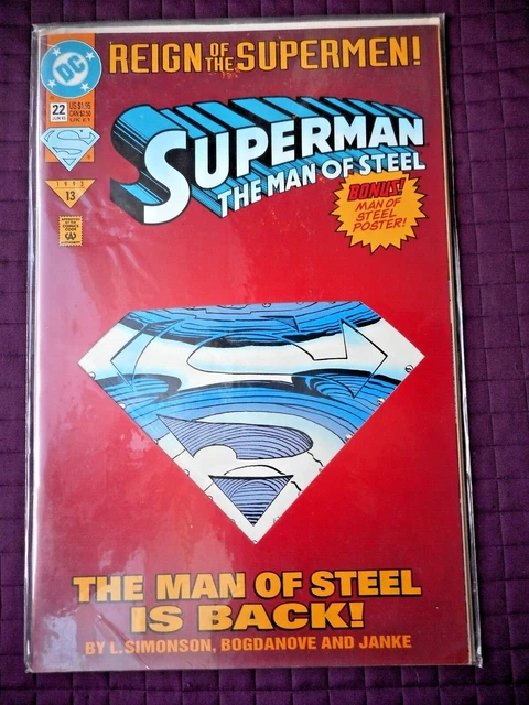 1993 DC Comics Superman: The Man of Steel White Pages Die-Cut Cover