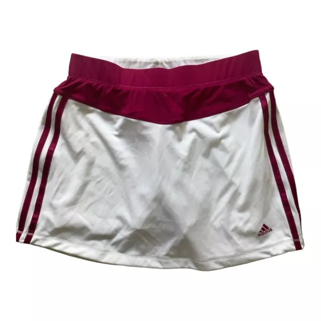 Adidas Climalite Shorts Size 9-12 Girls White Sport Wear Tennis Athletic Bottoms