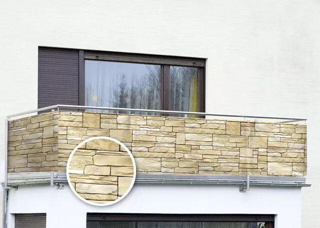 Balkonumspannung, Sichtschutz Mauer, Windschutz, Balkonsichtschutz, WENKO