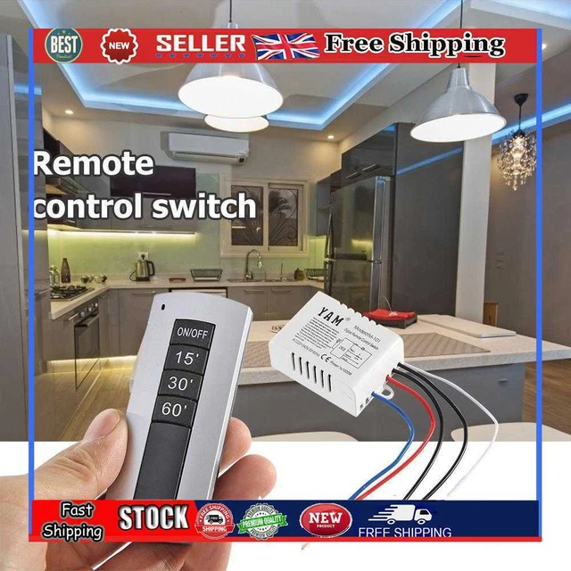 Interruttore timer telecomando on/off + ricevitore per lampada UVC (Argento 220V)