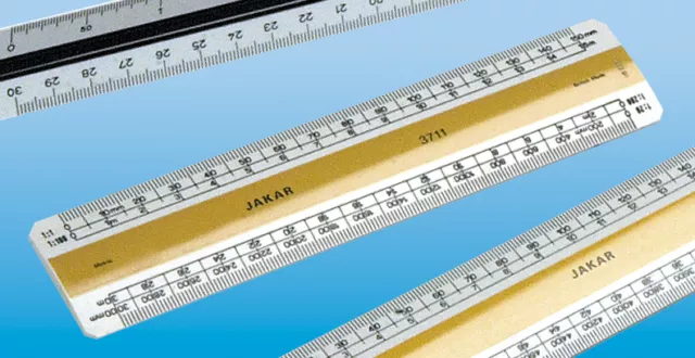 Jakar White Acrylic Scale Ruler 15cm 30cm 150mm 300mm