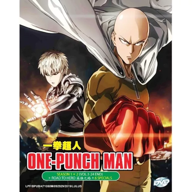 ONE PUNCH MAN SEA 1-2 Vol.1-24 End + Special +ROAD TO HERO ANIME DVD  ENGLISH DUB