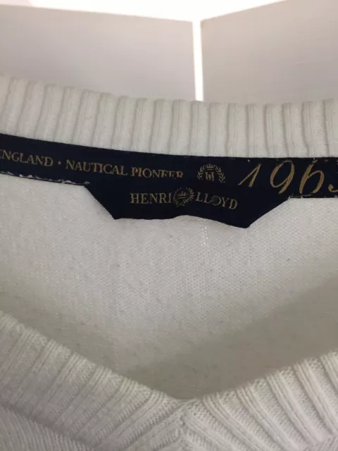 Pull décontracté homme Henri Lloyd taille XL blanc d'occasion années 80 années 90 2