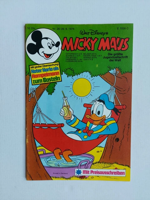 Ehapa - Micky Maus Nr. 26 / 26.6.1976 - Top Zustand Z1 (mit Beilage & Schnipp)