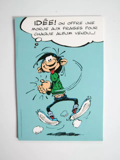 FRANQUIN carte postale Gaston Lagaffe bleu vert Le Soir promo