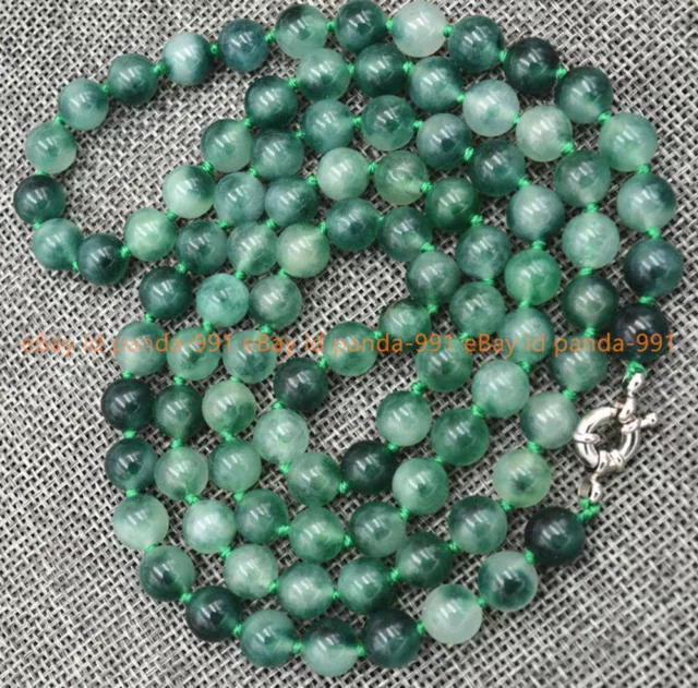 Collier De Perles Rondes En Pierres Précieuses Naturelles 6mm Vert émeraude 36''