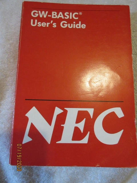 VINTAGE 1990 NEC Interpreter GW Basic Users Guide Manual MS-DOS BOOK ...