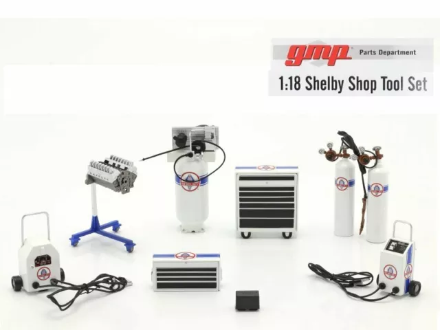 Werkstatt Set / Shop Tool Set SHELBY AUTOMOTIVE - 8 pc`s - white - GMP 1:18