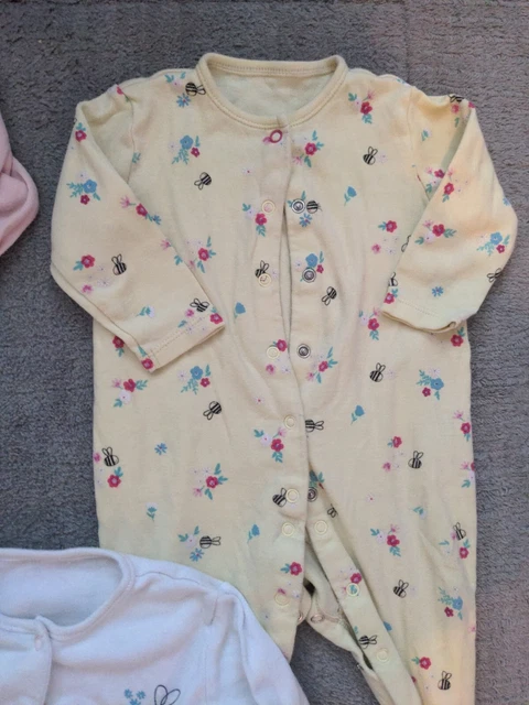 Bundle baby girls 6-9 months clothes sleepwear bedtime sleepsuits x 5 4