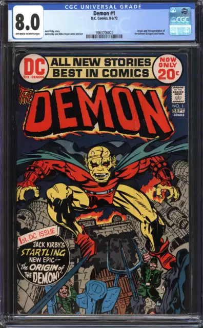 Demon #1 Cgc 8.0 Ow/Wh Pages // Origin + 1St Appearance Demon Dc Comics 1972