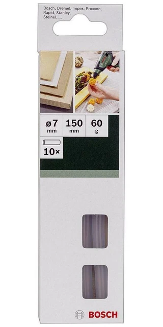 150mm x 7mm Transparent Colle Bâtons, 10 Paquet - 2609256A04