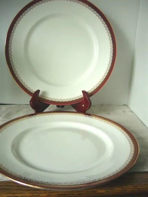 Paragon Fine Bone China Dinnerware 'Red Holyrood' Set of 2 Salad Plates England