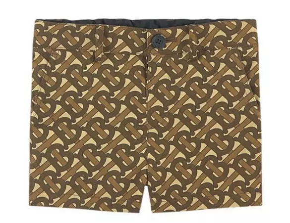 Burberry boys Griffin monogram print brown shorts cotton logo size 3