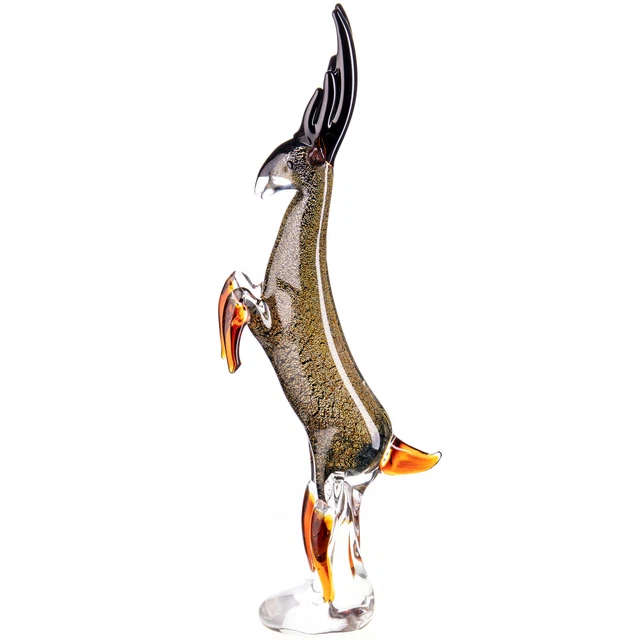 Glasfigur Antilope Skulptur Kristall Glas Statue Luxus Murano Stil Dekofigur