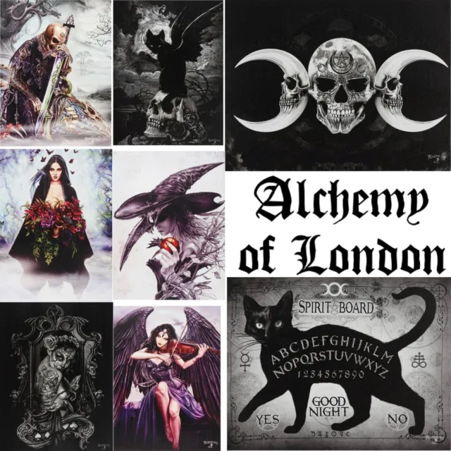 Alchemy of London 19x25cm Canvas Print Prints Dark Gothic Black Goff Gift Skulls