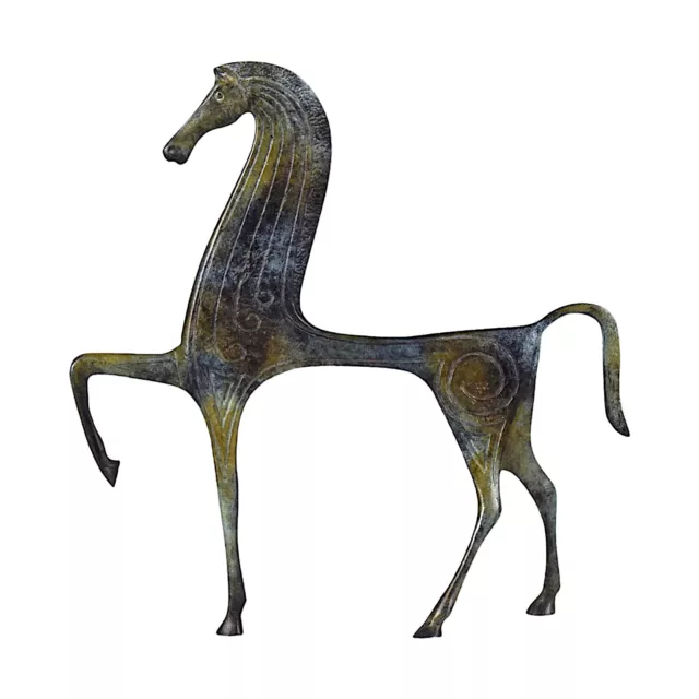 Antico cavallo greco scultura artistica in vero bronzo fatta a mano 26 cm