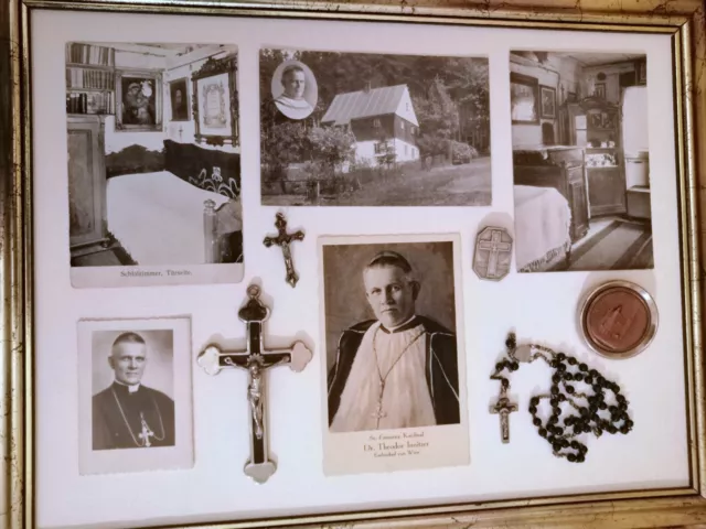 Kardinal INNITZER Konvolut FOTO Kreuz Rosenkranz Kruzifix Postkarten Abzeichen +