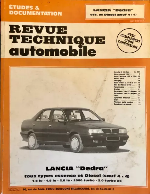 Revue technique automobile Lancia Dedra ess. et Diesel sauf  4 x 4 französisch