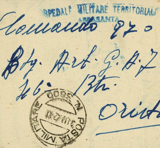 Italy Military Post Hospital Mail Declaration of Acceptance Europe 1942 WWII