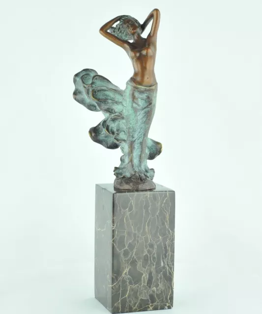 Statue Sculpture Danseuse Nue Sexy Style Art Deco Style Art Nouveau Bronze massi 2