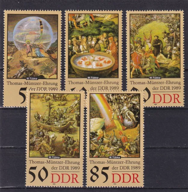 Briefmarken DDR Thomas Müntzer Mi 3269-73 **