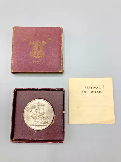 1951 Festival Or Britain George VI Five Shillings Coin In Original Box