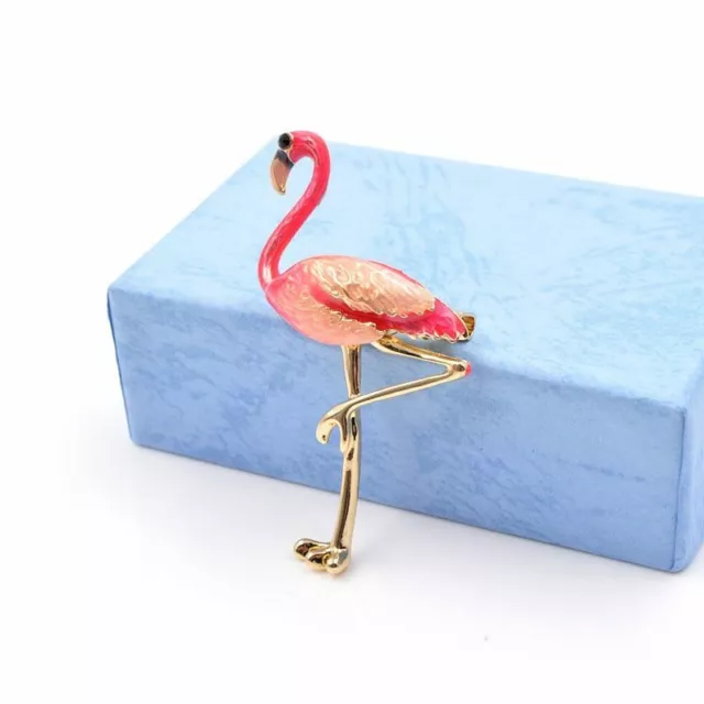 Cute Enamel Flamingo Brooches Unisex Women Men Brooch Pin Bird Animal Jewelry