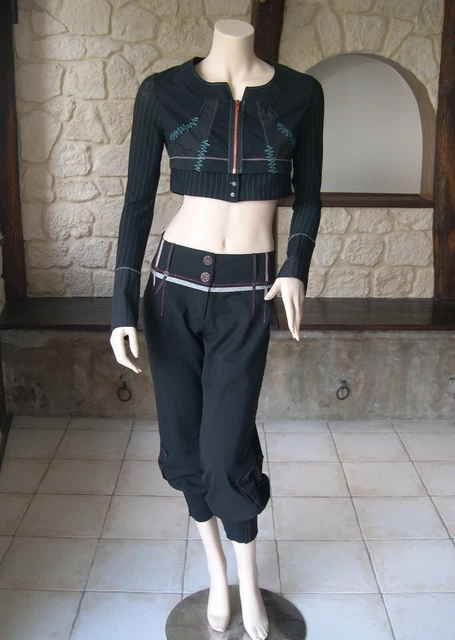 Ensemble Veste + Pantacourt Blanc Girbaud - Taille 40 - Coton Et Ramie Occasion