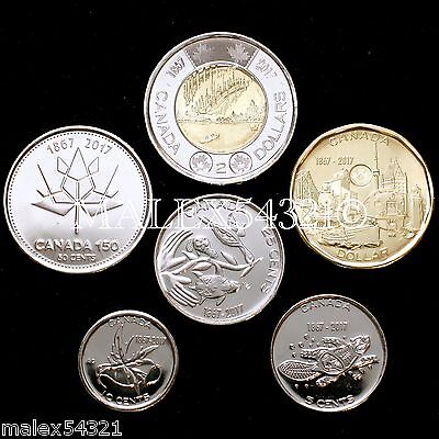 🇨🇦​Canada 2017 Complete Coin Set 5 Cents To 2 Dollars Uncirculated (6 Coins)