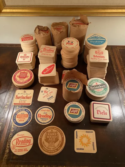 Lot of Approximately 1,000 Vintage Beer Coasters