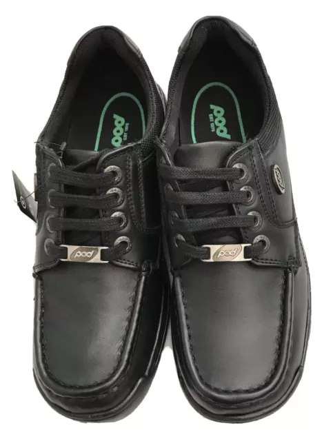 POD BOYS KIDS Children Black Leather Lace Up School Shoes Size UK 3 EU 36 14.99 PicClick UK
