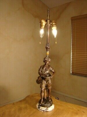 Stunning Antique Collection Made In France Sculpture  L & F Moureau  Lamp