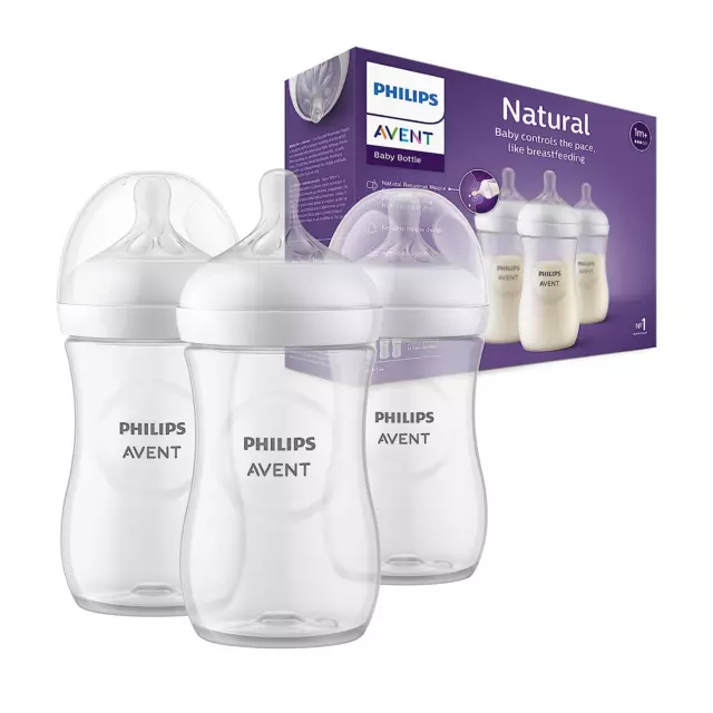 Philips Avent Babyflaschen Natural Response – 3x Babyflaschen, 260 ml, für Neuge