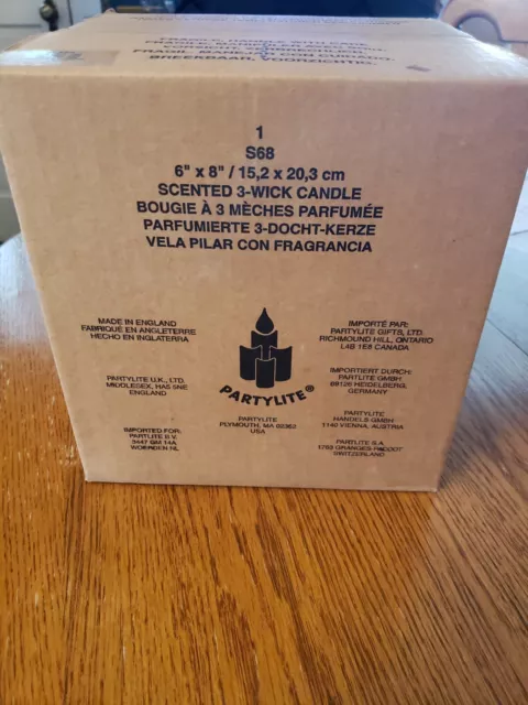BRAND NEW  PARTYLITE 3 WICK 6x8 CANDLE UNOPENED!         EUCALYPTUS/JADE