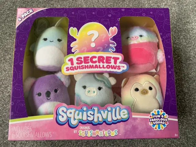 Brand NEW Squishville by Original Squishmallows 6 Pack Plush Fun Fabulous Squad