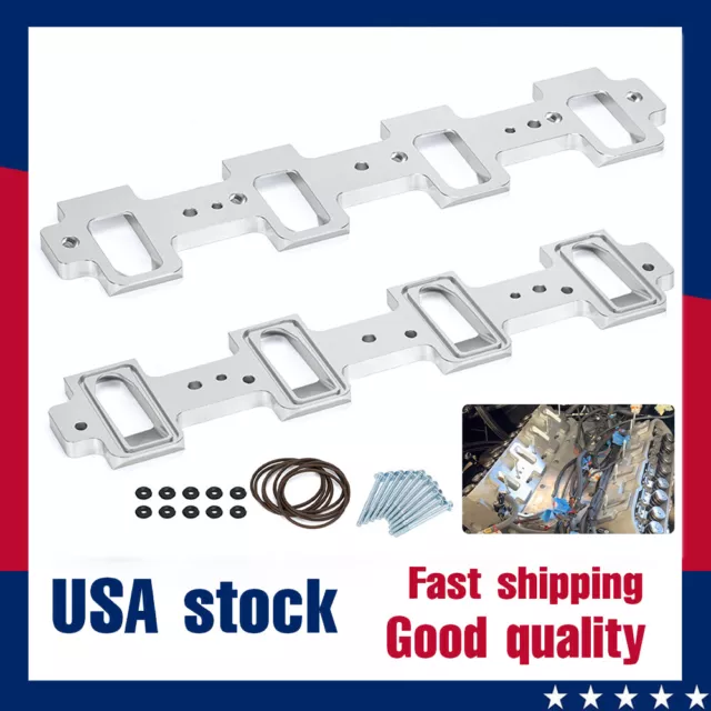 For LS Cathedral Port Cylinder Head to Rectangle Port Intake Manifold Adapters