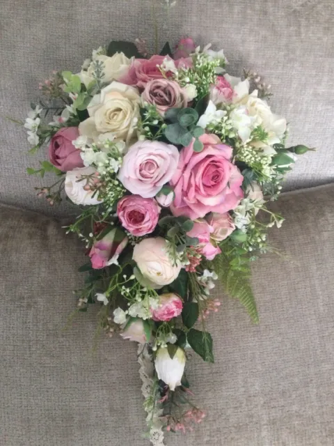 WEDDING FLOWERS VINTAGE rose, baby pink & grey roses with dusty