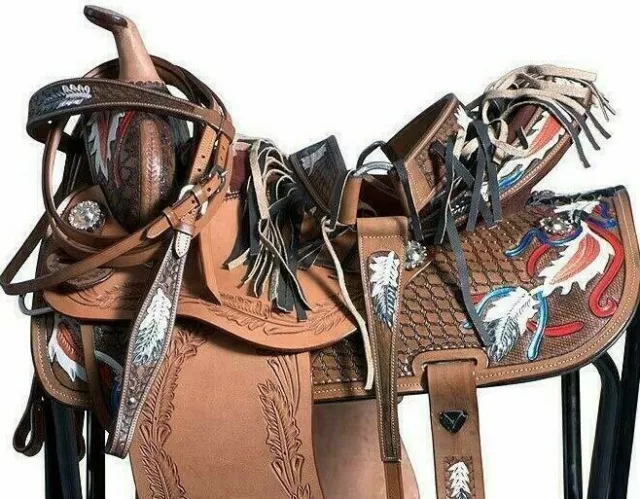 Premium/ Pro 16" Western pleasure trail Roper Saddle With Tack Set All Sizes