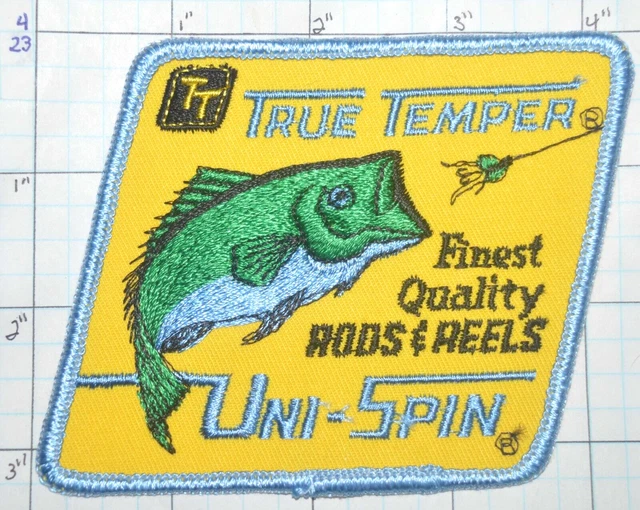 True Temper Rods & Reels Fishing Uni-Spin Advertising Logo Vintage Patch