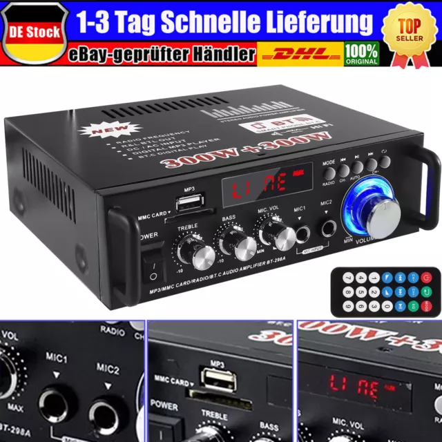 600 W Verstärker Stereo Amplifier HIFI Digital Bluetooth FM USB Vollverstärker