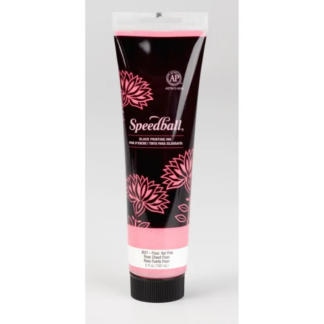 Speedball Water-Soluble Block Printing Ink 5 oz. Fluorescent Hot Pink