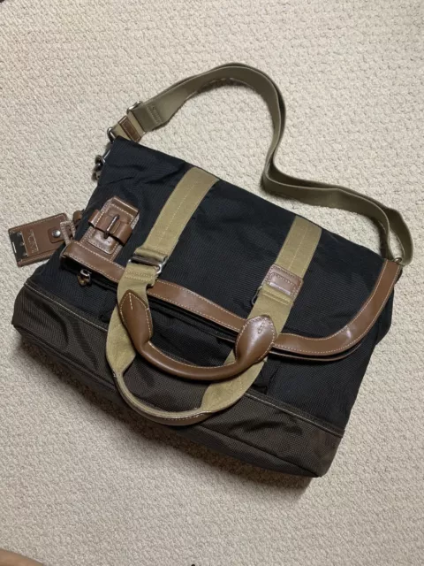 Preowned Tumi Luggage Alpha Bravo Eglin Deposit Messenger Bag 22321DTH Black/Tan