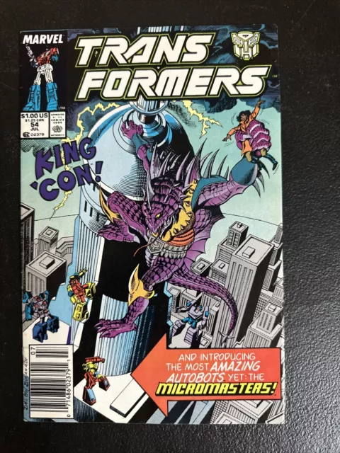 The Transformers Comic #54 Marvel Comics July 1989 Rare Gradable High Grade