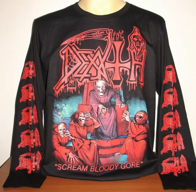 Death Scream Bloody Gore Long Sleeve T-Shirt Size S M L XL 2XL 3XL Metal Band