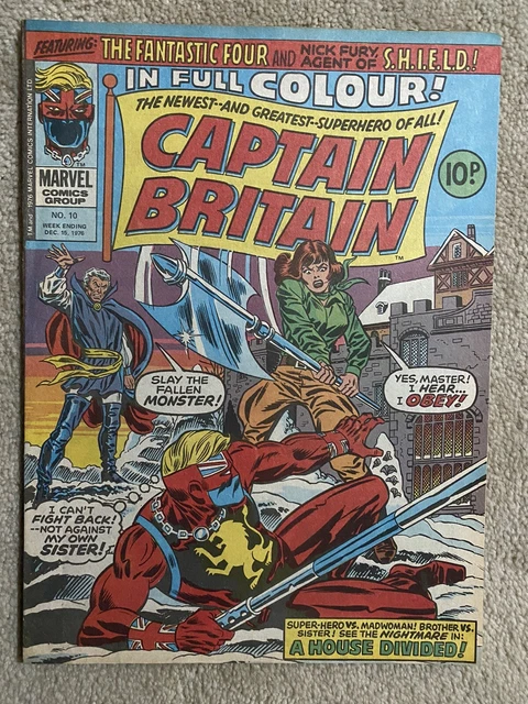 Marvel CAPTAIN BRITAIN #10 (1976) 1st COVER Appearane of Betsy Bradock PSYLOCKE
